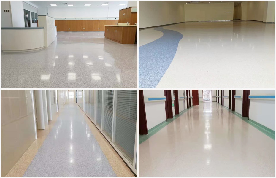 泰州市新中医院同质透心地板铺设案例